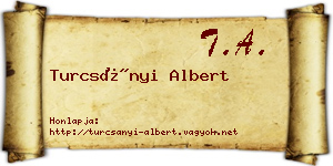 Turcsányi Albert névjegykártya